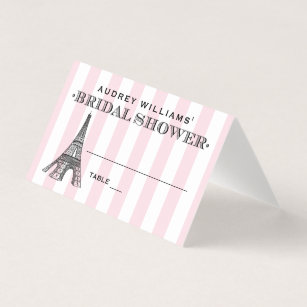 Pink Eiffel Tower Place Cards Escort Cards Zazzle
