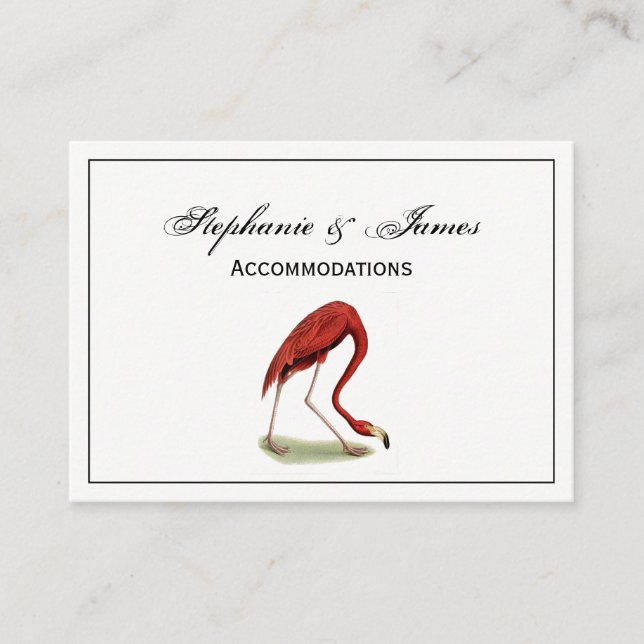 Vintage Pink Flamingo #1 Business Card (Front)
