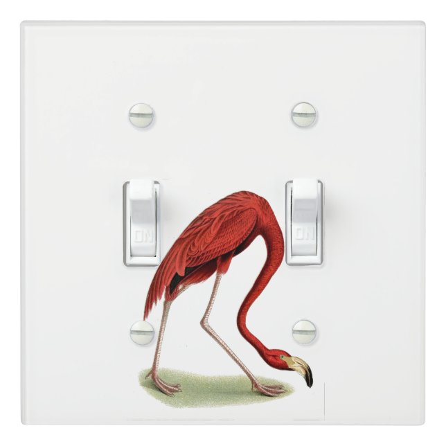 Vintage Pink Flamingo #1 Light Switch Cover (In Situ)