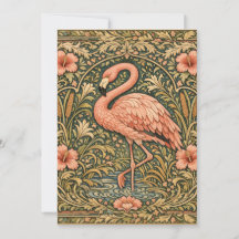 Vintage Pink Flamingo art nouveau design