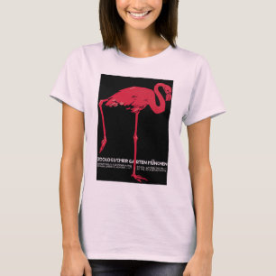 Vintage Pink Flamingo Bird at Germany Munich Zoo T-Shirt