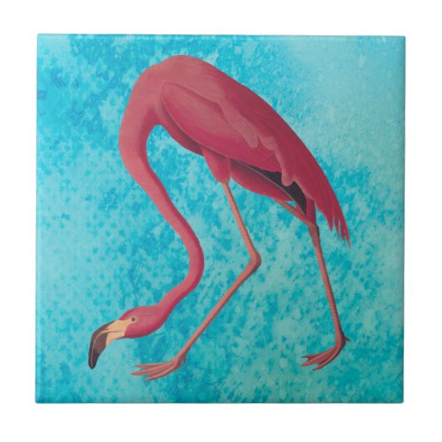 Vintage Pink Flamingo Ceramic Tile