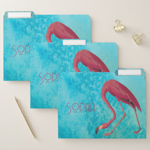 Vintage Pink Flamingo File Folder