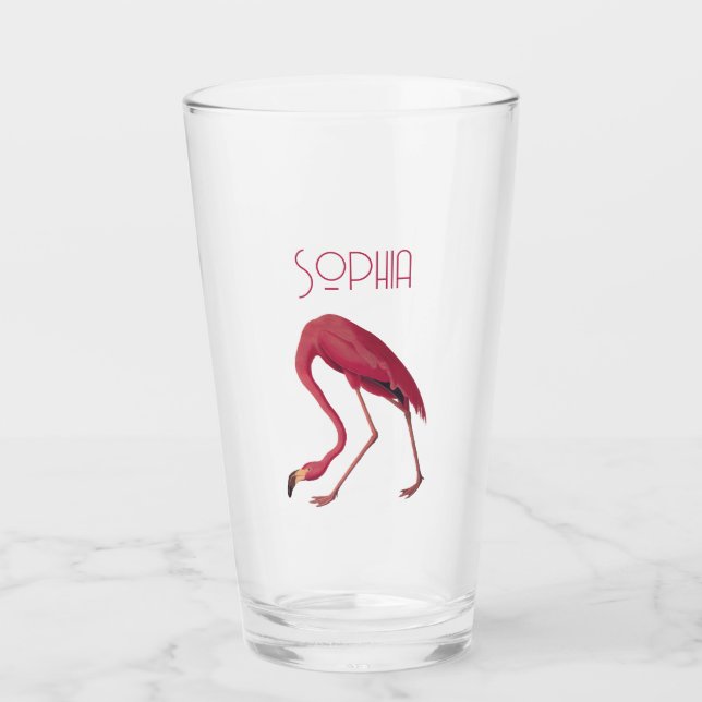 Vintage Pink Flamingo Glass (Front)