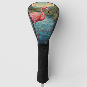 Vintage pink flamingo Golf Head Cover