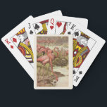 Vintage Pink Flamingo Illustration Playing Cards<br><div class="desc">This is one fantastic old postcard illustration of graceful flamingos repurposed to make an attractive deck of playing cards.</div>
