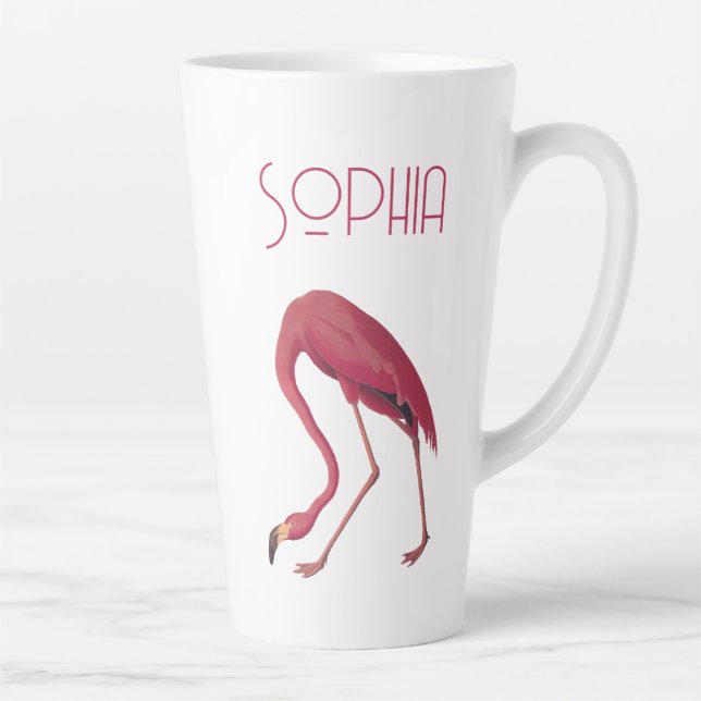 Vintage Pink Flamingo Latte Mug (Right)