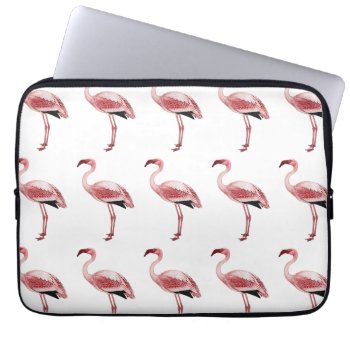 Vintage Pink Flamingo Painting Laptop Sleeve by BluePress at Zazzle