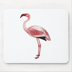 Vintage Pink Flamingo Painting Mouse Pad