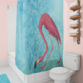 Vintage Pink Flamingo Shower Curtain by AudubonReproductions at Zazzle