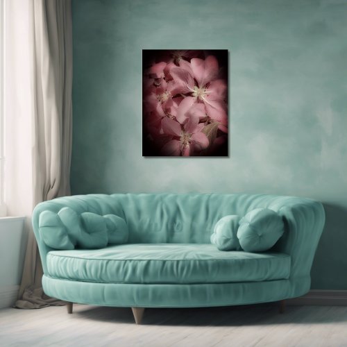 Vintage Pink Floral Acrylic Wall Art