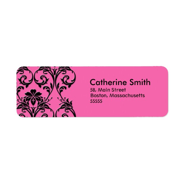 Vintage Pink Floral Address Labels (Front)