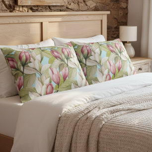 Vintage Pink Floral And Leaf Pattern  Pillow Case