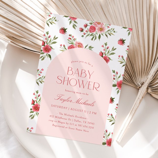 Vintage Pink Floral Baby Shower Invitation (Creator Uploaded)