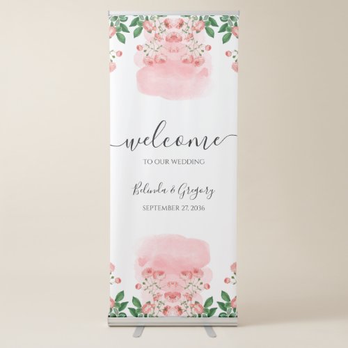 Vintage Pink Floral Botanical Wedding Sign