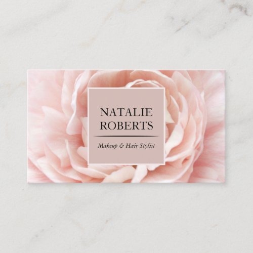 Vintage Pink Floral Elegant Beauty Salon  Spa Business Card