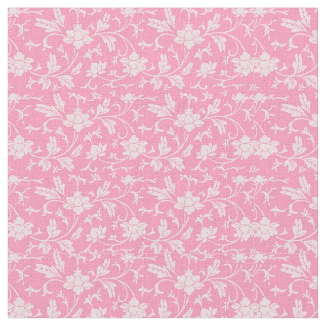Vintage Pink Floral Fabric (Close Up)