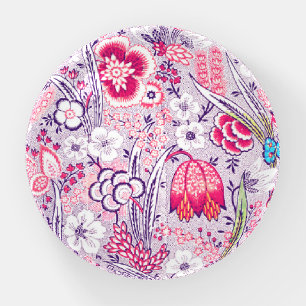 Vintage Pink Floral Flowers Paperweight