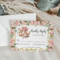 Vintage Pink Floral High Tea Party Baby Bridal