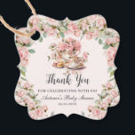 Vintage Pink Floral High Tea Party Baby Shower  Favor Tags<br><div class="desc">Personalize these vintage tea party favor tags easily and quickly. Simply click the customize it further button to edit the texts, change fonts and fonts colors. Featuring a set of pretty vintage teapot and tea cup and beautiful blush pink roses. All text is editable. Personalize it for bridal shower, baby...</div>
