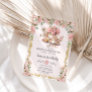 Vintage Pink Floral High Tea Party Bridal Shower  Invitation