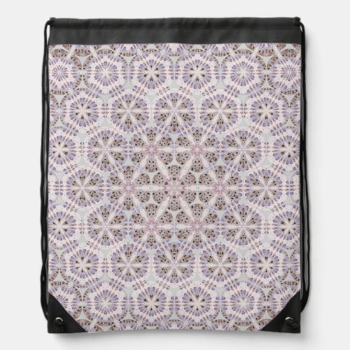 Vintage pink floral laccy morph pattern drawstring bag