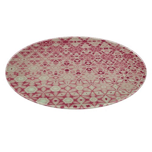 Vintage pink floral morph generative geometric pat cutting board