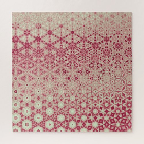 Vintage pink floral morph generative geometric pat jigsaw puzzle