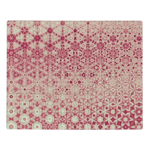 Vintage pink floral morph generative geometric pat jigsaw puzzle