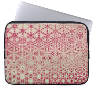 Vintage pink floral morph generative geometric pat laptop sleeve