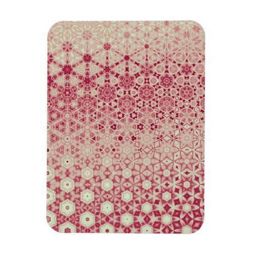 Vintage pink floral morph generative geometric pat magnet