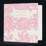 Vintage Pink Floral Pattern Personalized Recipe 3 Ring Binder<br><div class="desc">Collect all of your favorite recipes in this pretty binder featuring a floral pattern of pink flowers on a cream background and personalized with your name. Great gift idea.</div>