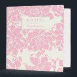 Vintage Pink Floral Pattern Personalized Recipe 3 Ring Binder<br><div class="desc">Collect all of your favorite recipes in this pretty binder featuring a floral pattern of pink flowers on a cream background and personalized with your name. Great gift idea.</div>