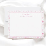 Vintage Pink Floral Personalized Stationery Note Card<br><div class="desc">Vintage Pink Floral Personalized Stationery</div>