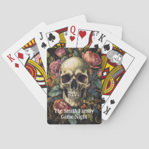 Vintage Pink Floral Playing Cards   Personalized F
