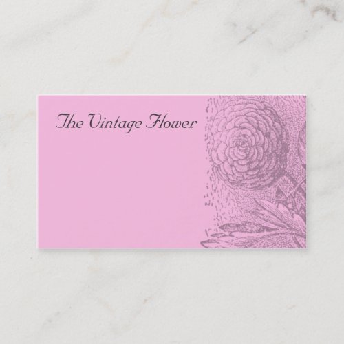 Vintage Pink Floral Print Business Cards