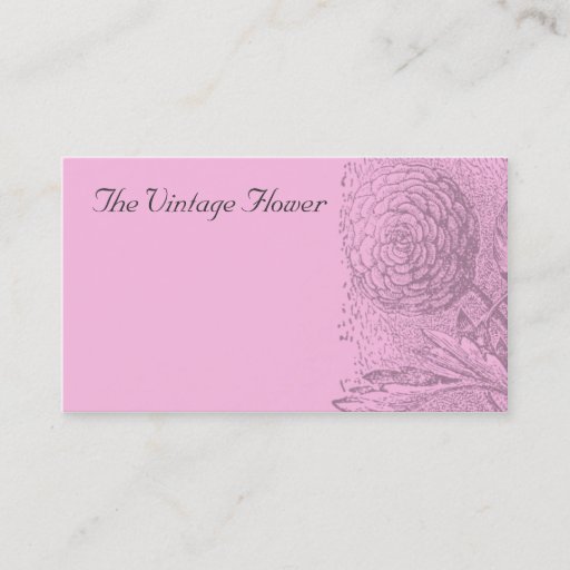 Customizable Vintage Pink Floral Print Business Cards