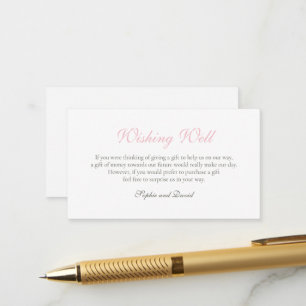 Vintage Pink Floral Rose Lace Wishing Well En Enclosure Card