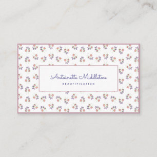 Vintage Pink Floral Sweet Peas Watercolor Custom Business Card