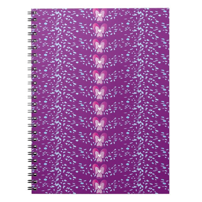 Vintage Pink Floral Violets wallpaper pattern Notebook (Front)