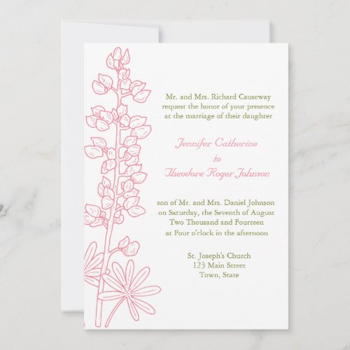 Vintage Pink Floral Wedding Invitations