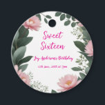 vintage pink flower green eucalyptus 16th birthday favor tags<br><div class="desc">Design</div>