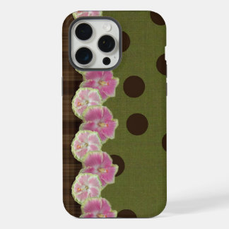 Vintage Pink Flower Stripe Olive Polka Dot Case