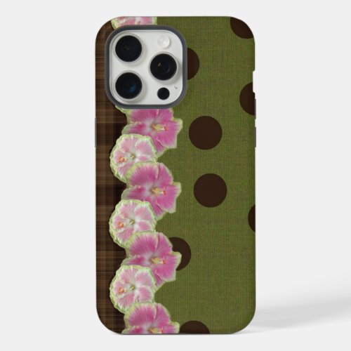 Vintage Pink Flower Stripe Olive Polka Dot Case