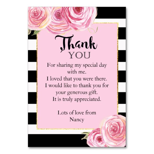 Vintage Pink Flower thank you card flat | Zazzle.com