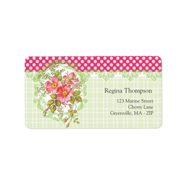 Vintage Pink Flowers Cottage Dream Label (Front)