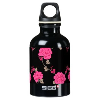 Vintage Pink Flowers Water Bottle by ArtsofLove at Zazzle