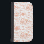 Vintage Pink French Toile Phone Wallet<br><div class="desc">Charming traditional engraved country scene depicted in peach on white background.</div>