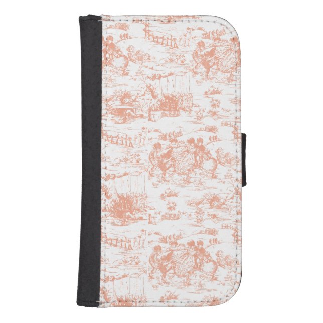 Vintage Pink French Toile Samsung Galaxy Wallet Case (Front)