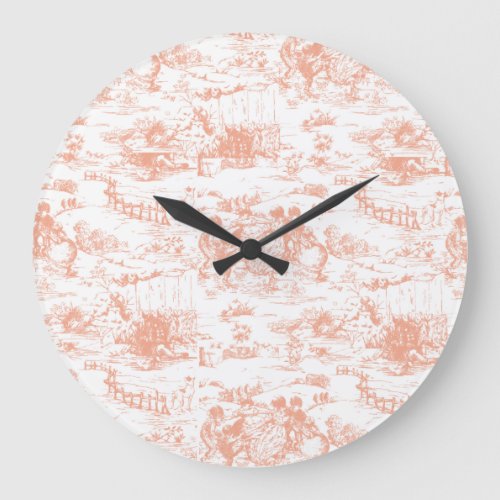 Vintage Pink French Toile Wall Clock